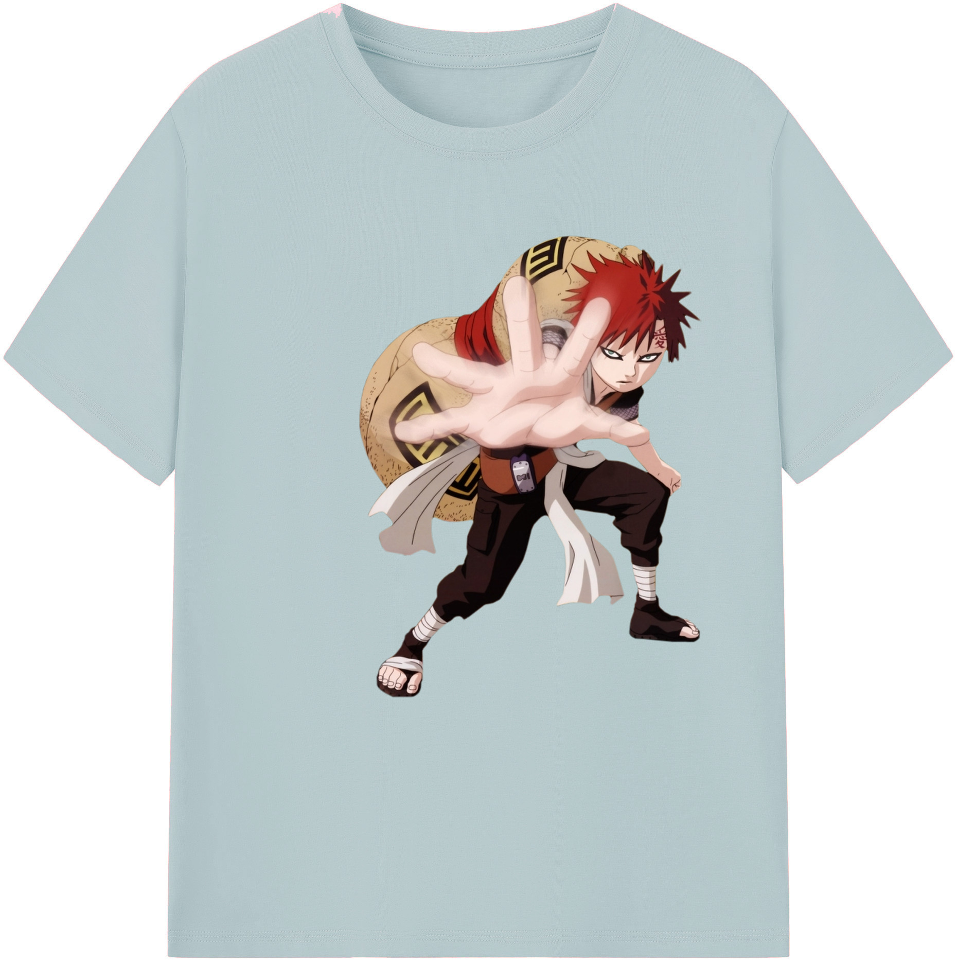 （画像用） NARUTO -ナルト- ガアラ Gaara 綿100％半袖Tシャツ（フロントプリント）